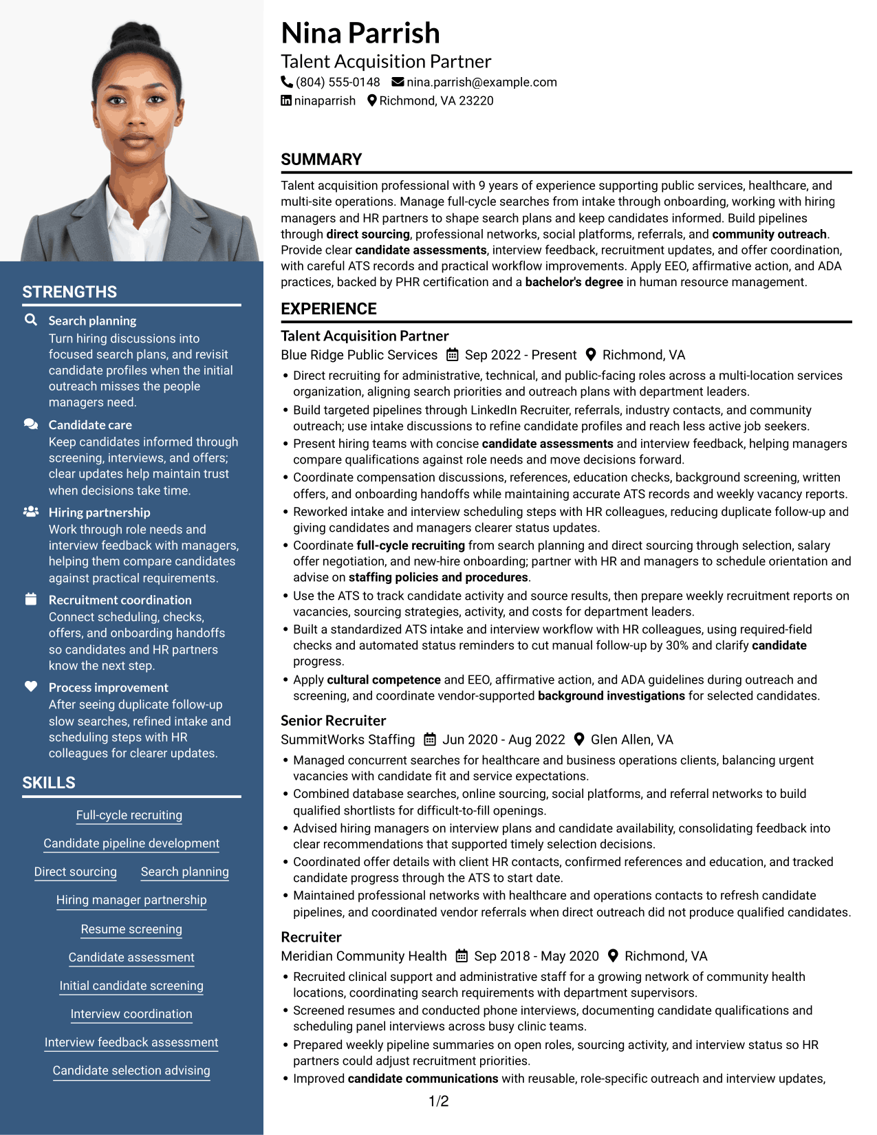 Resume example — page 1