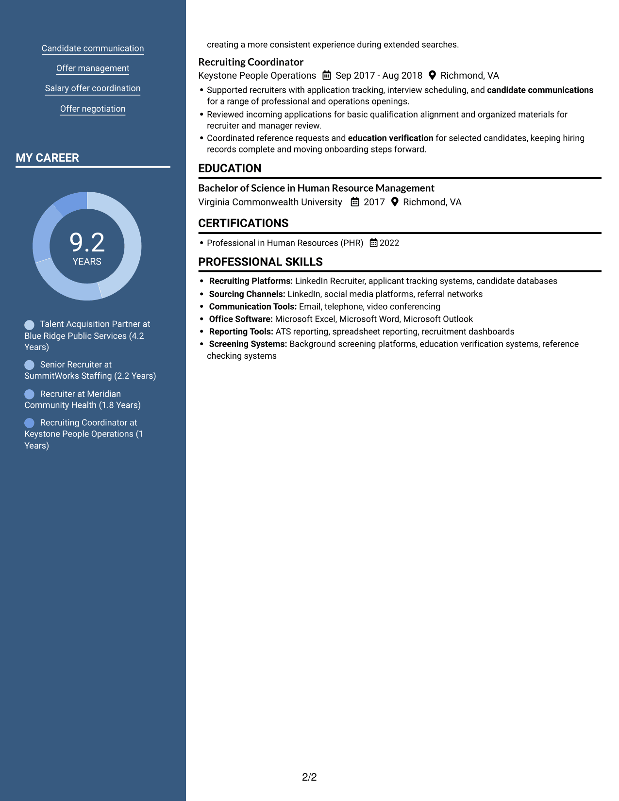 Resume example — page 2