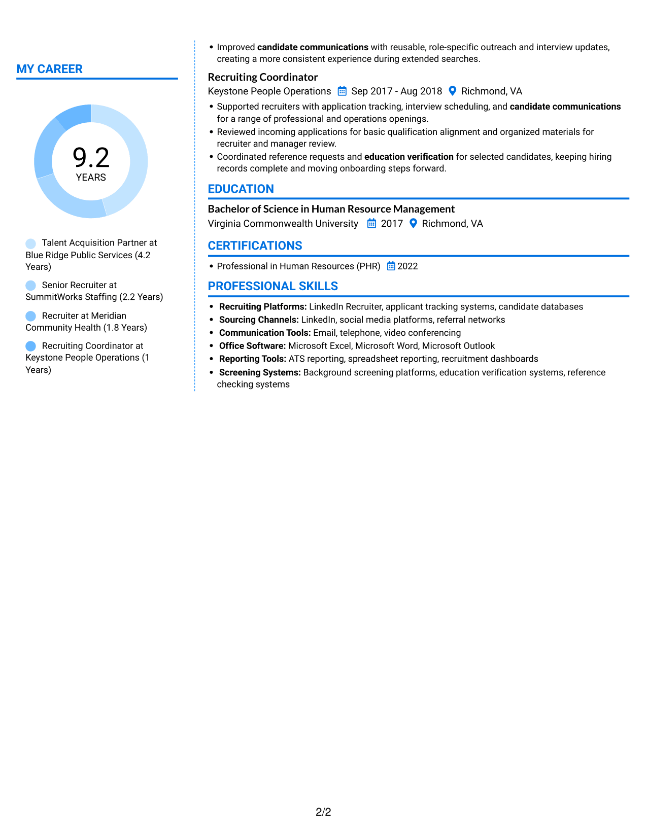 Resume example — page 2