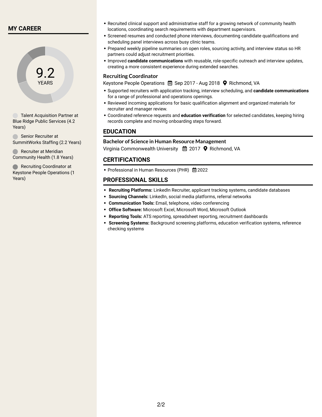 Resume example — page 2