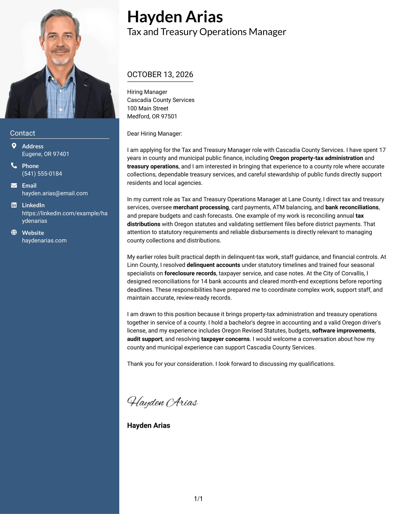 Cover Letter Example Page 1