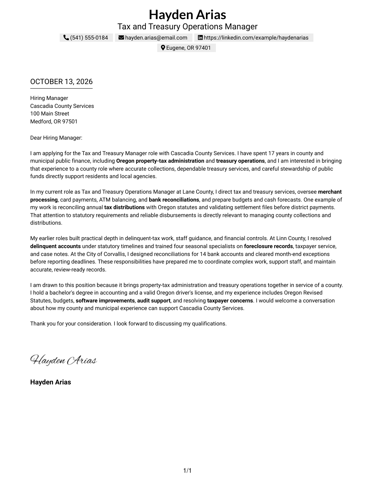 Text/Fang Style Cover Letter Preview