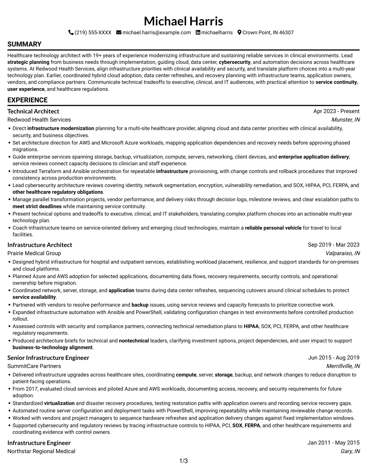 Resume example — page 1