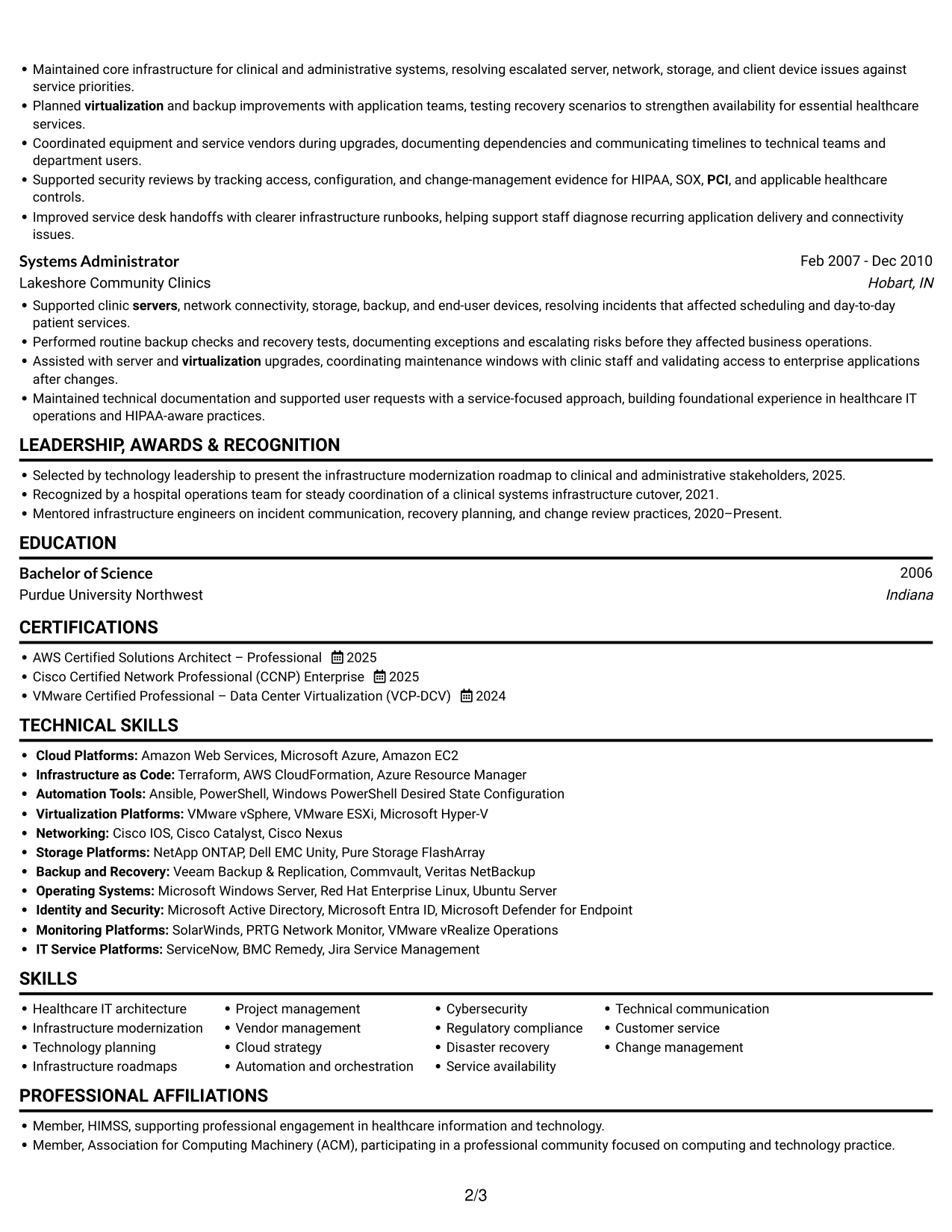 Resume example — page 2