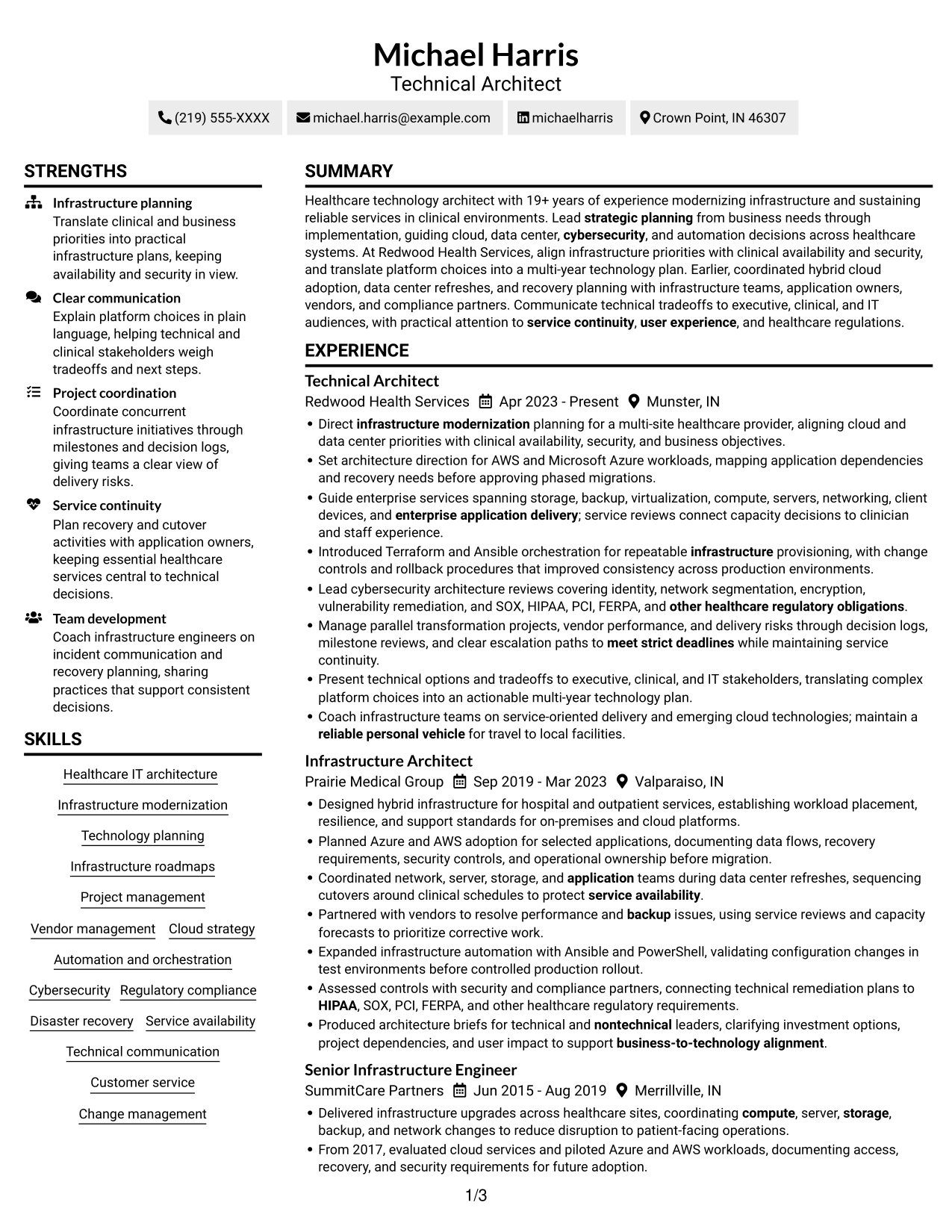 Resume example — page 1