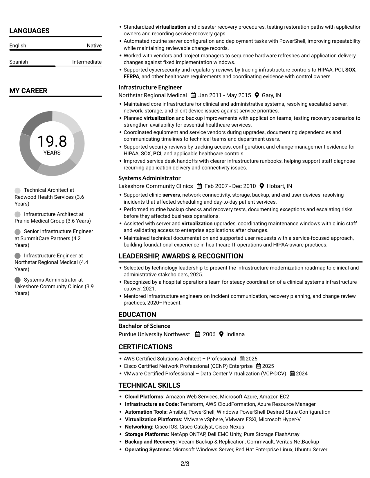Resume example — page 2