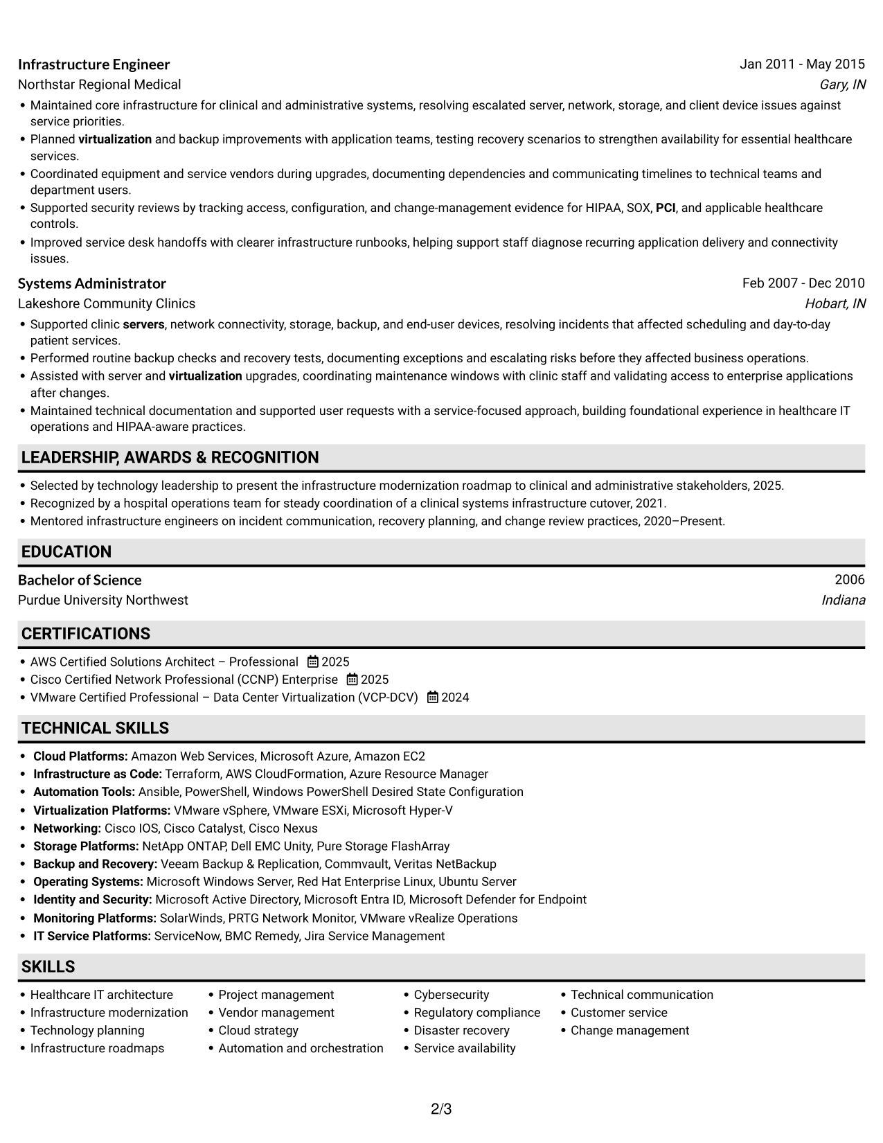 Resume example — page 2