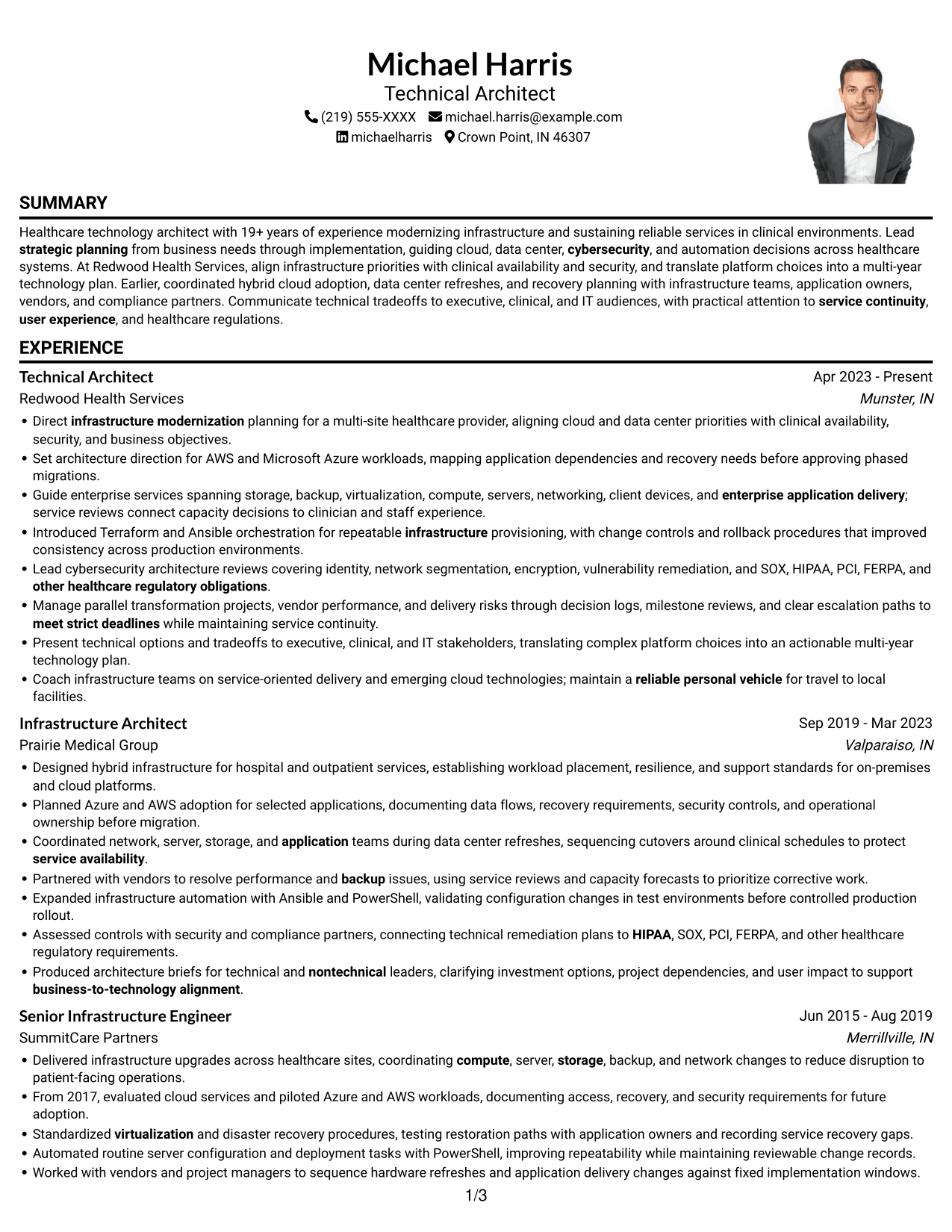 Resume example — page 1