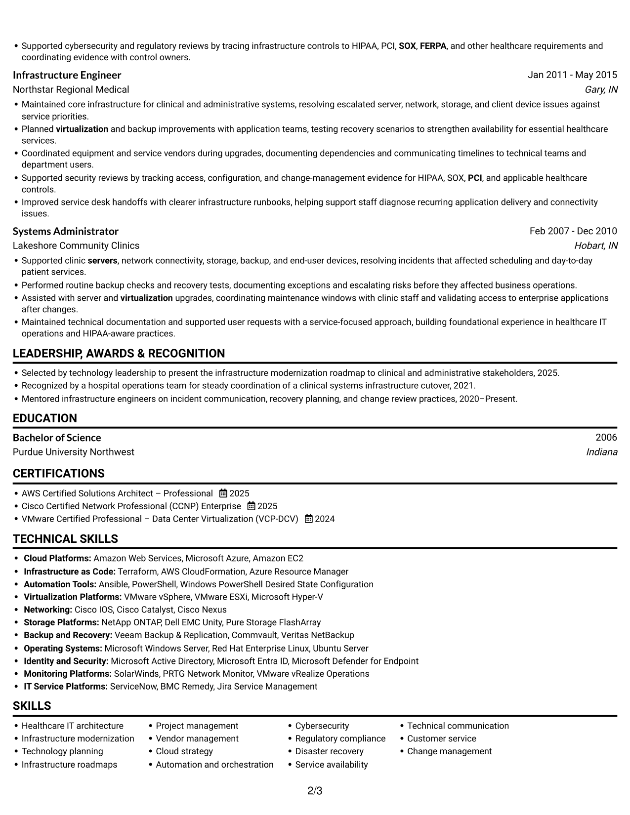 Resume example — page 2