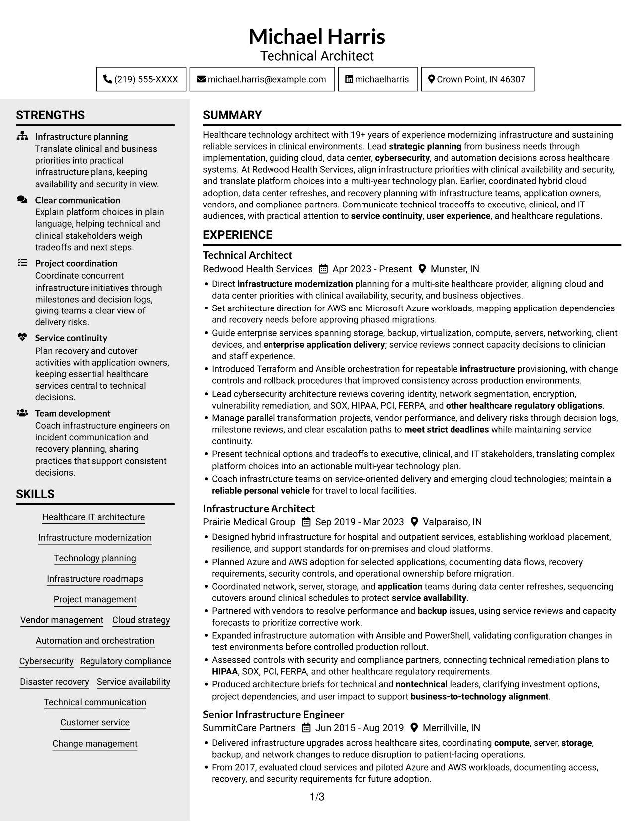Resume example — page 1
