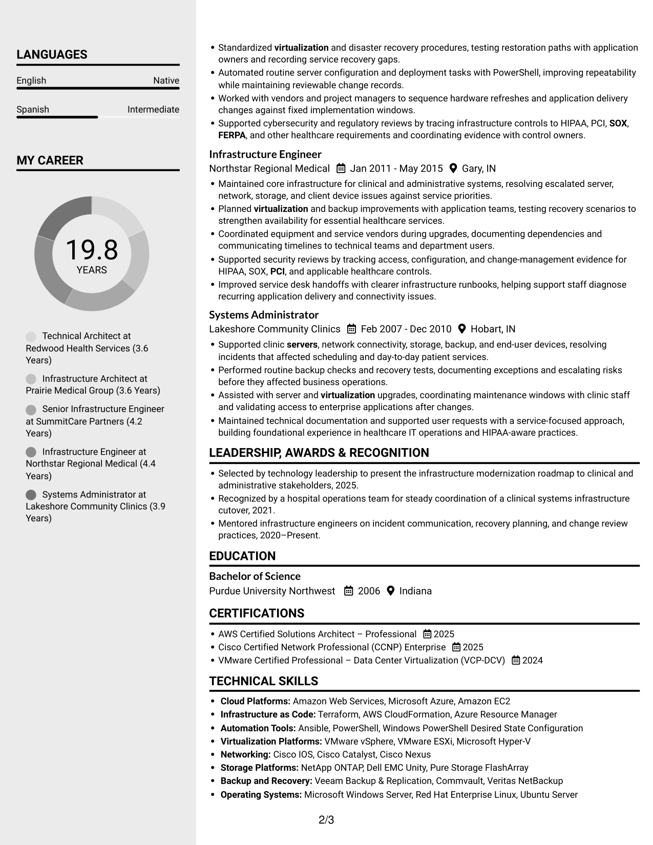 Resume example — page 2