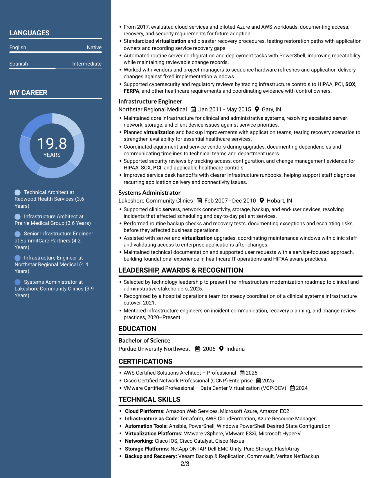 Resume example — page 2
