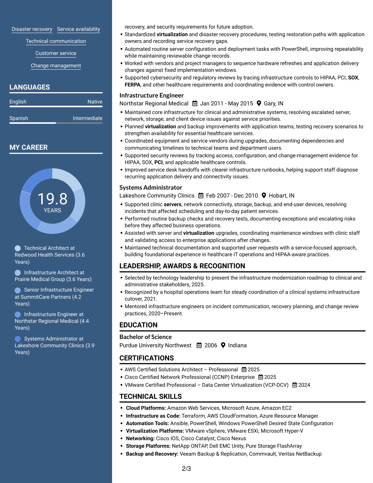 Resume example — page 2