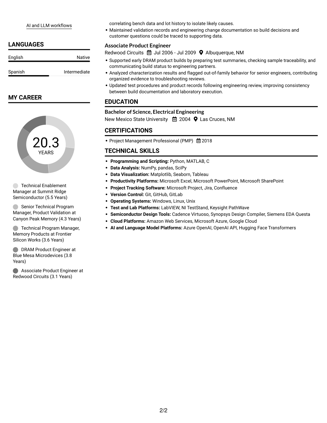 Resume example — page 2