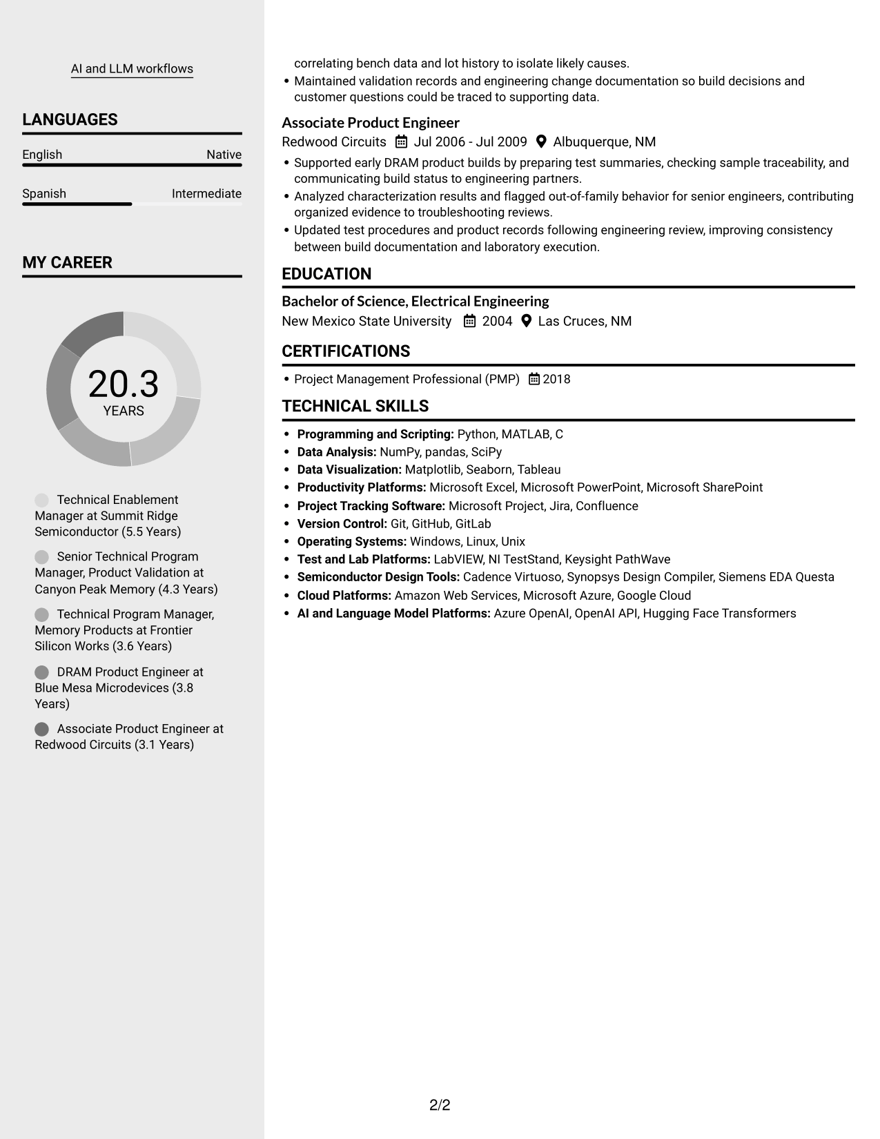 Resume example — page 2