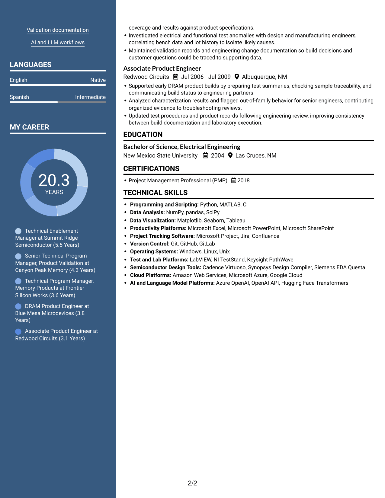 Resume example — page 2