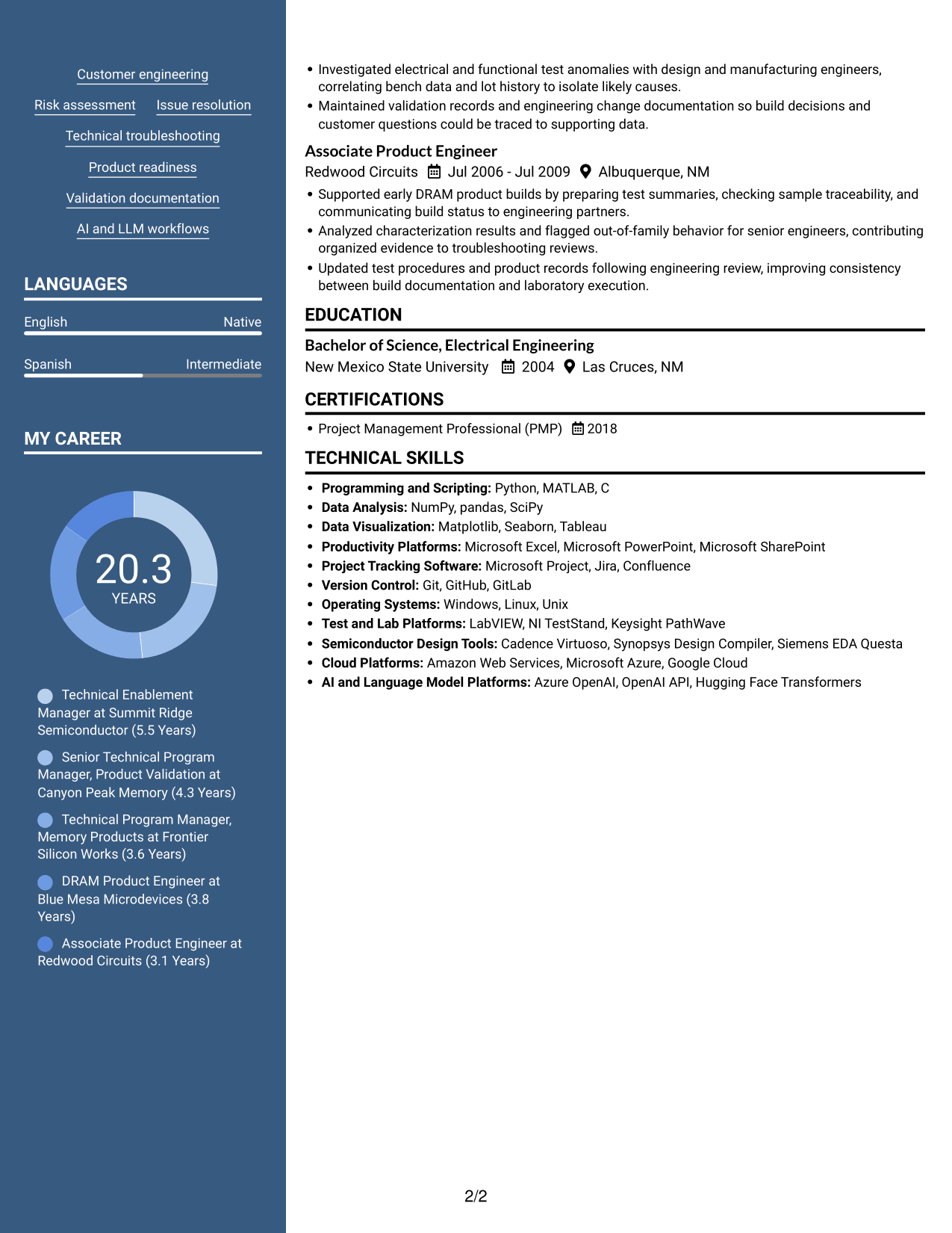Resume example — page 2