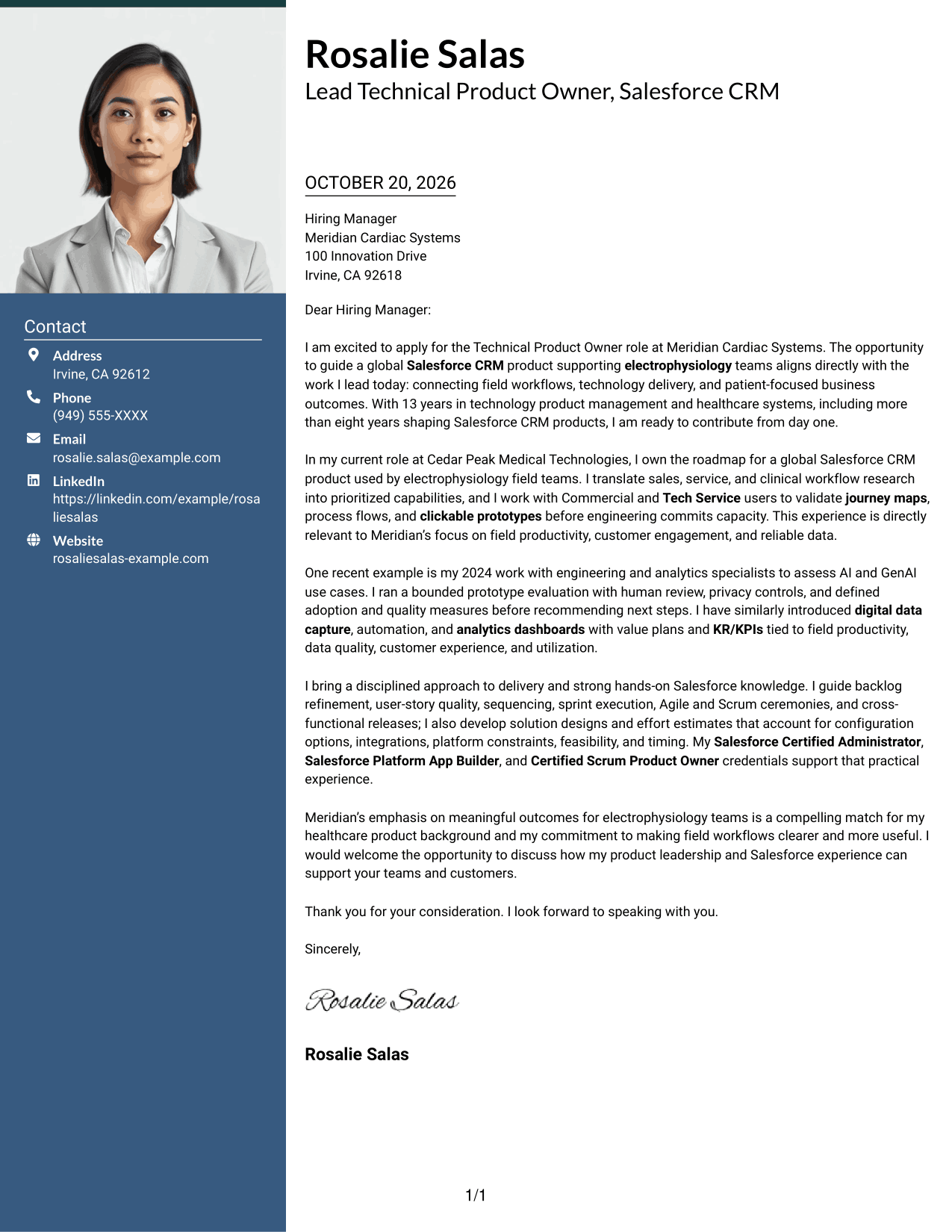 Cover letter example — page 1