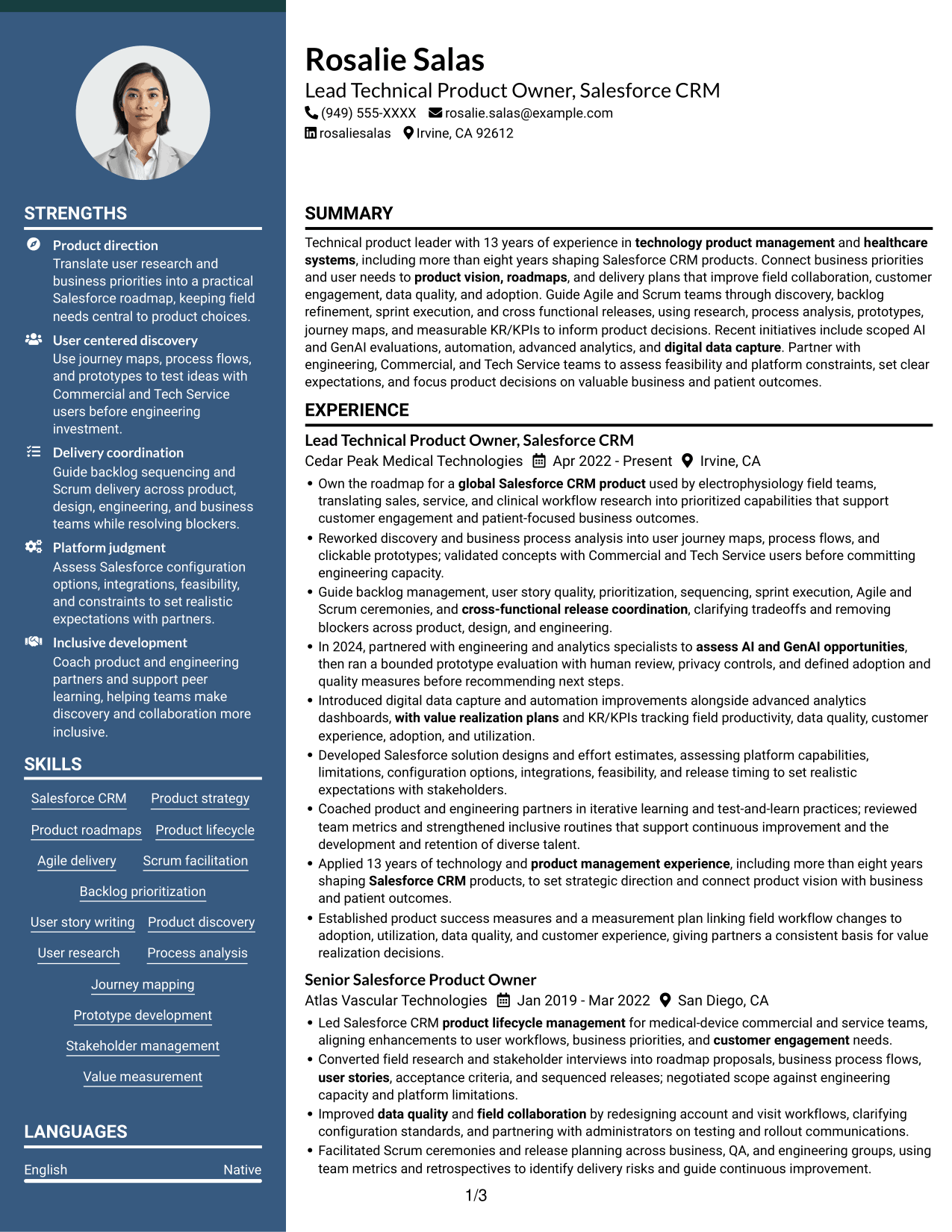 Resume example — page 1