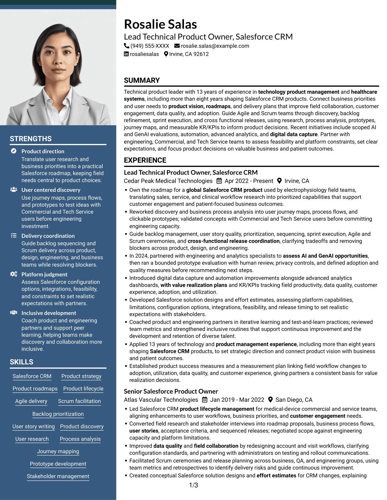 Resume example — page 1