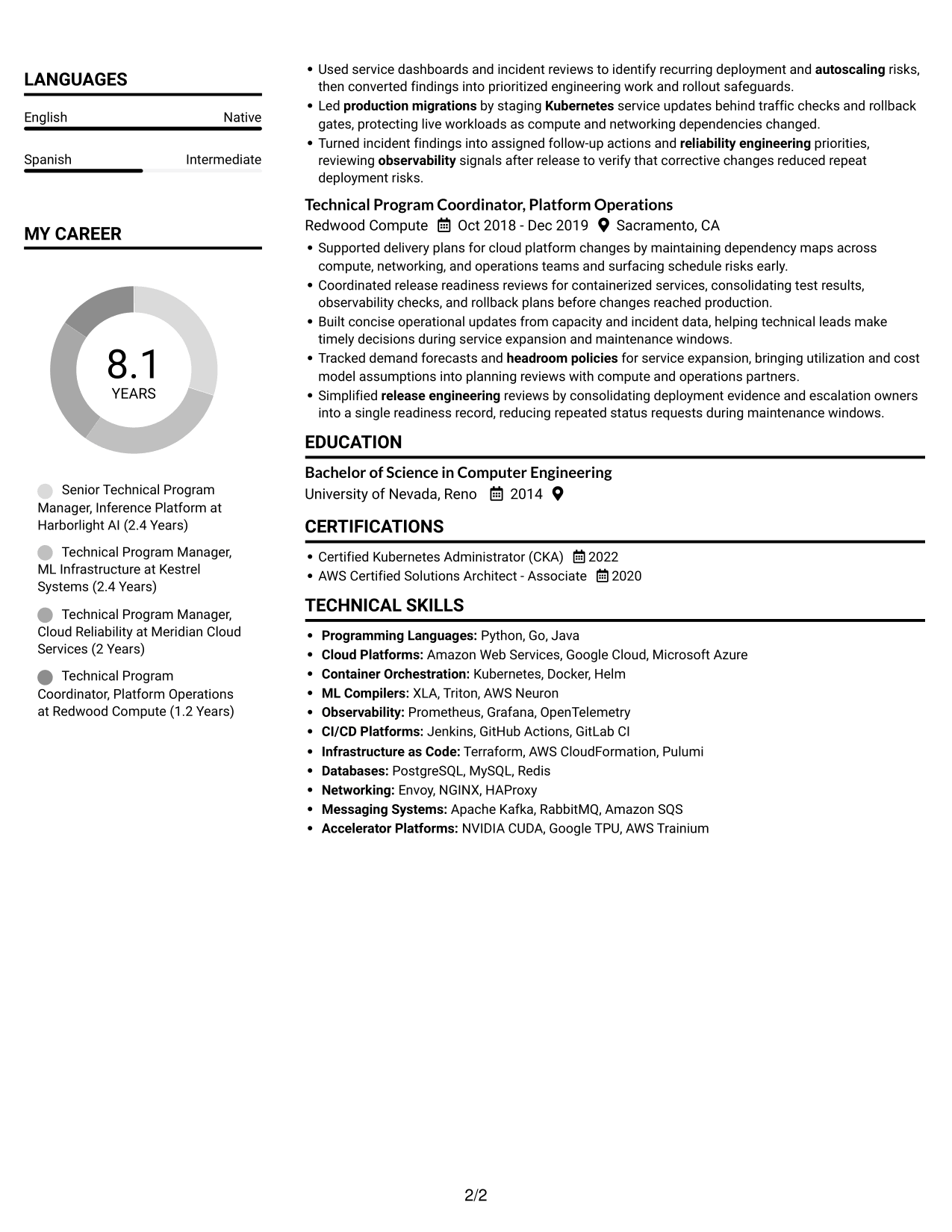 Resume example — page 2