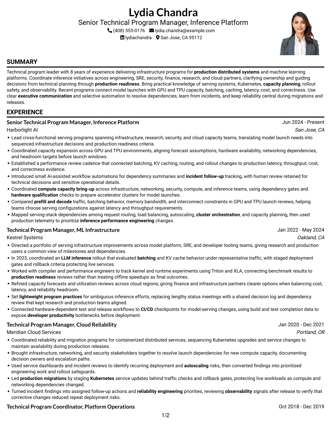 Resume example — page 1