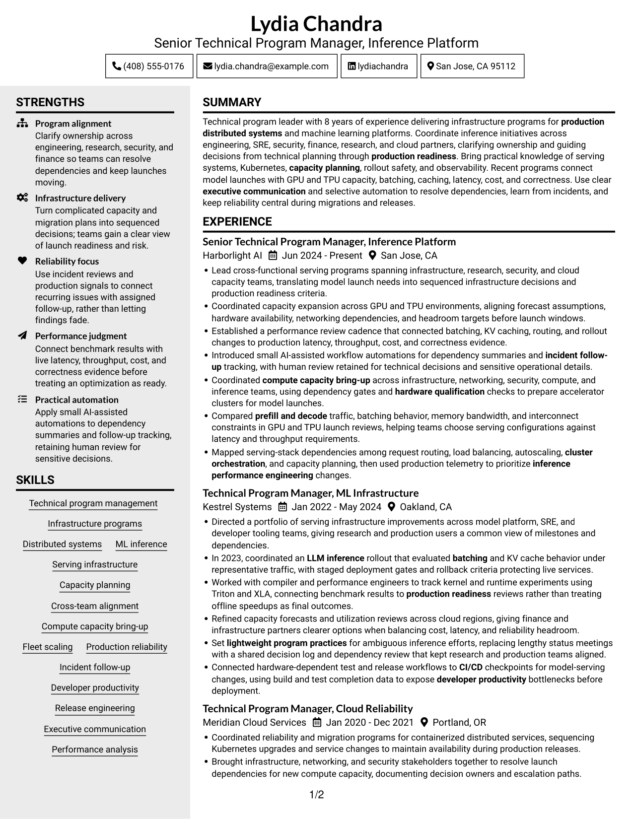 Resume example — page 1