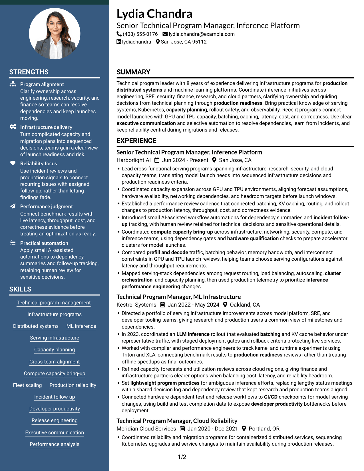 Resume example — page 1