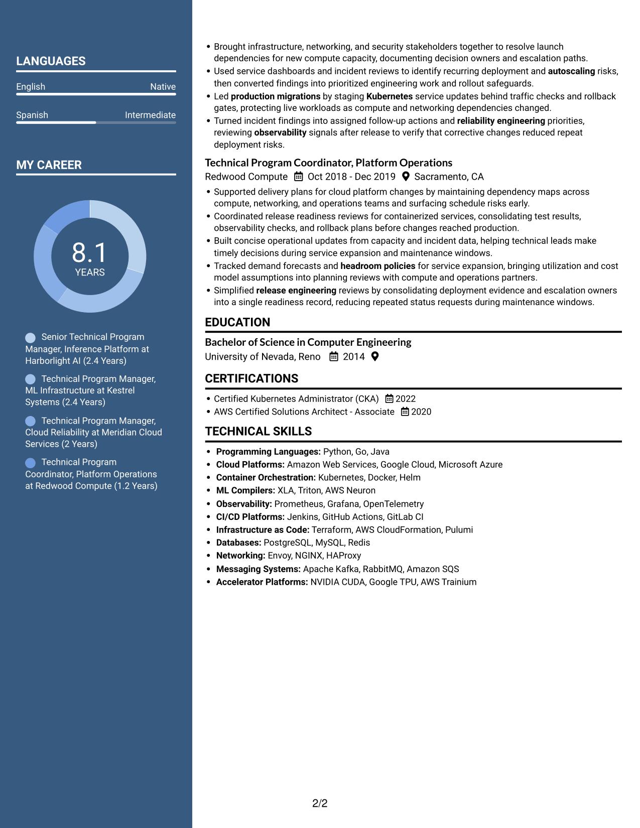 Resume example — page 2