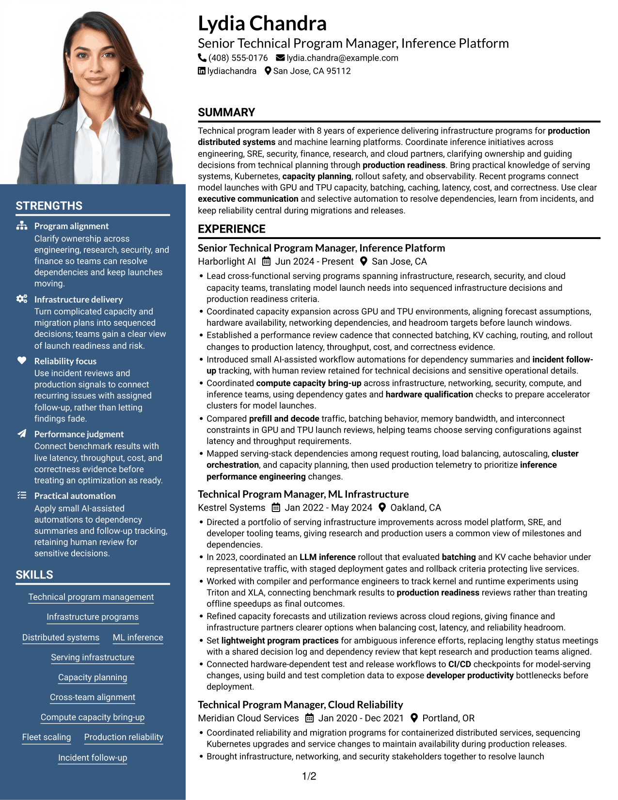 Resume example — page 1