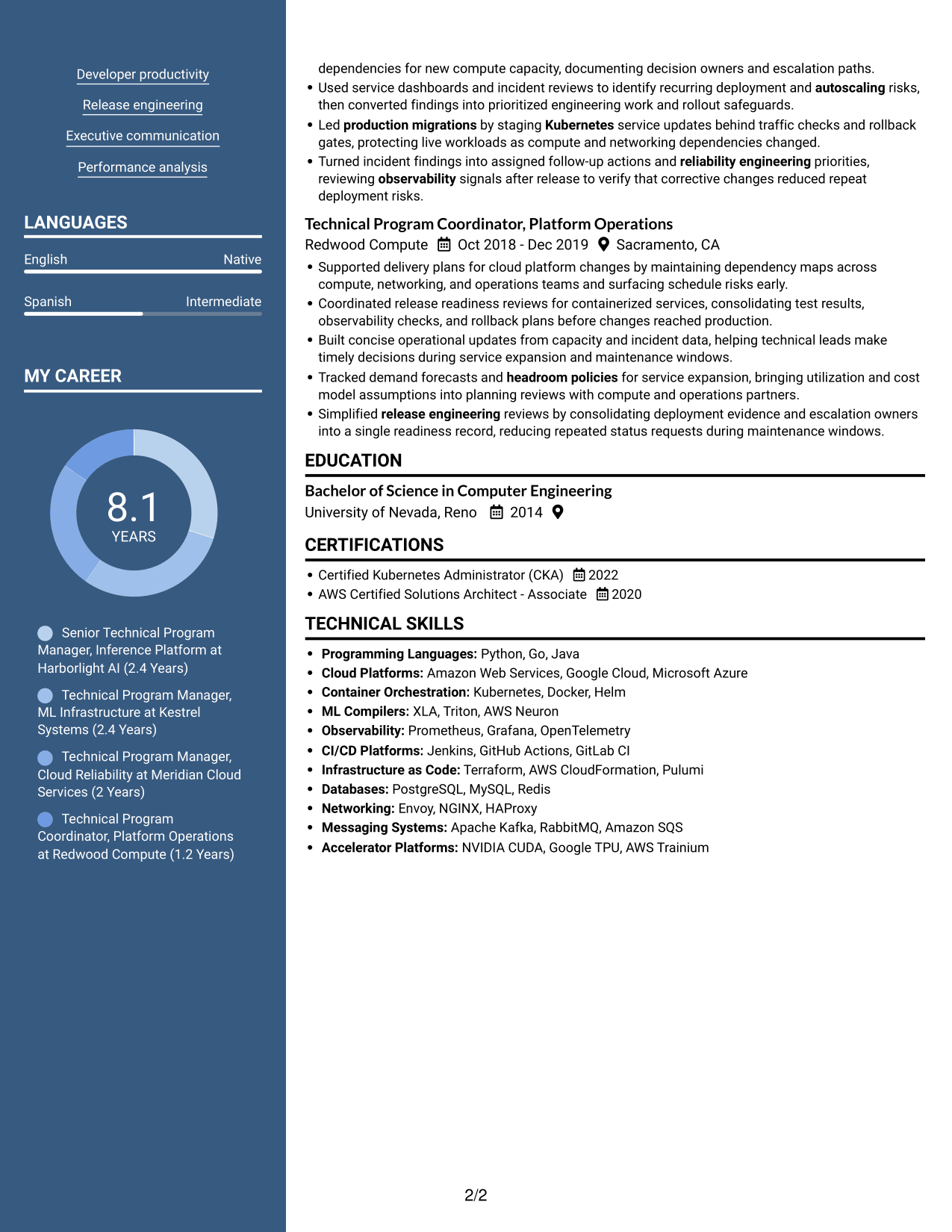 Resume example — page 2