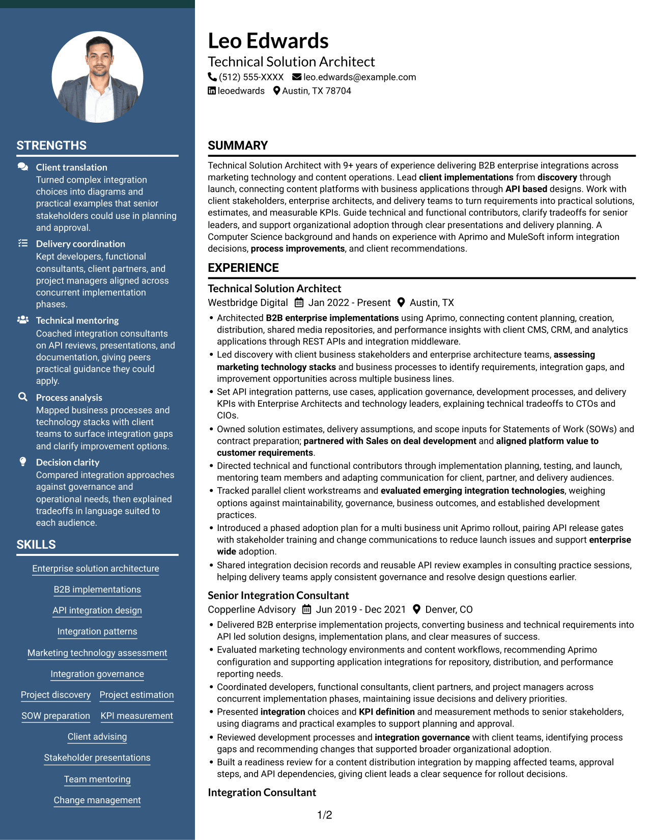 Resume example — page 1