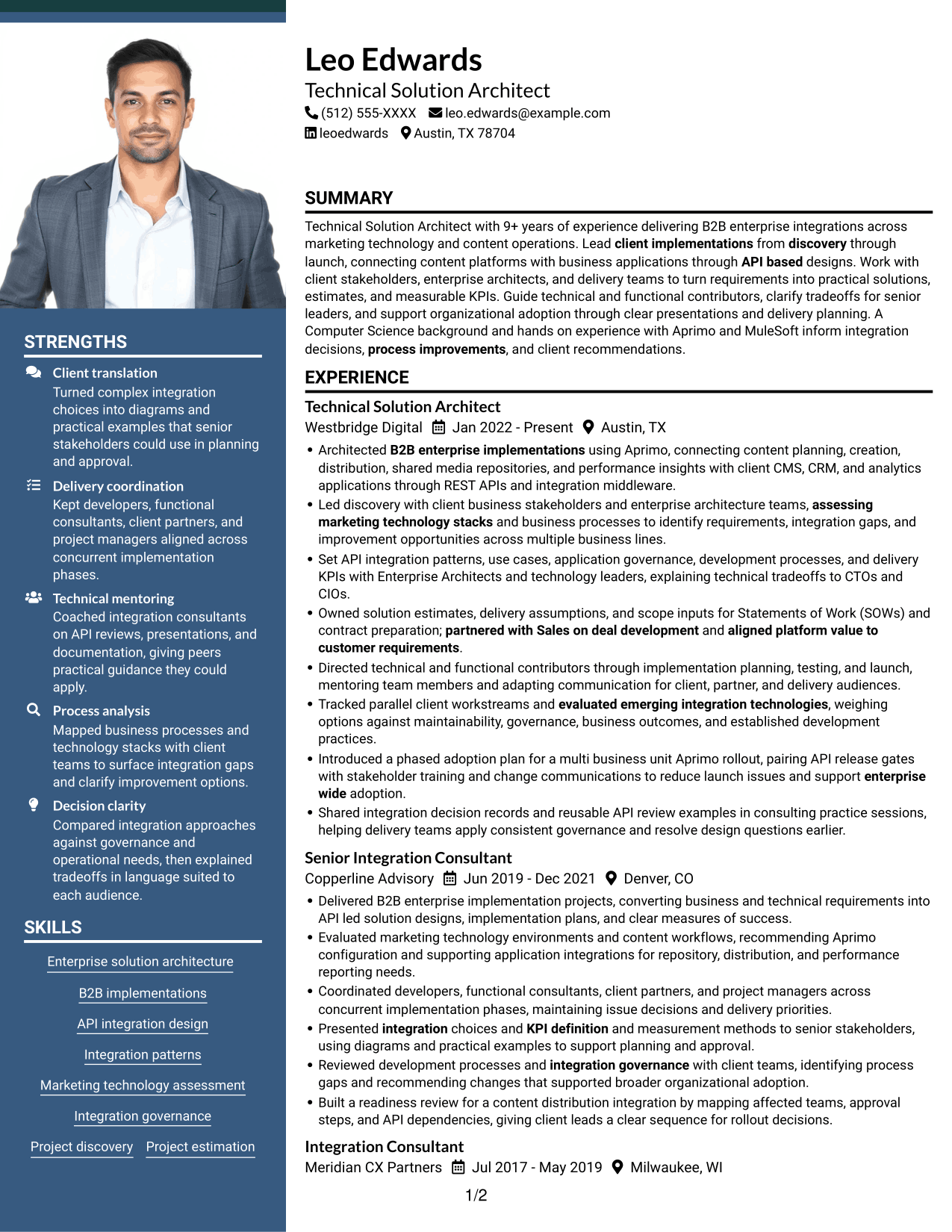 Resume example — page 1