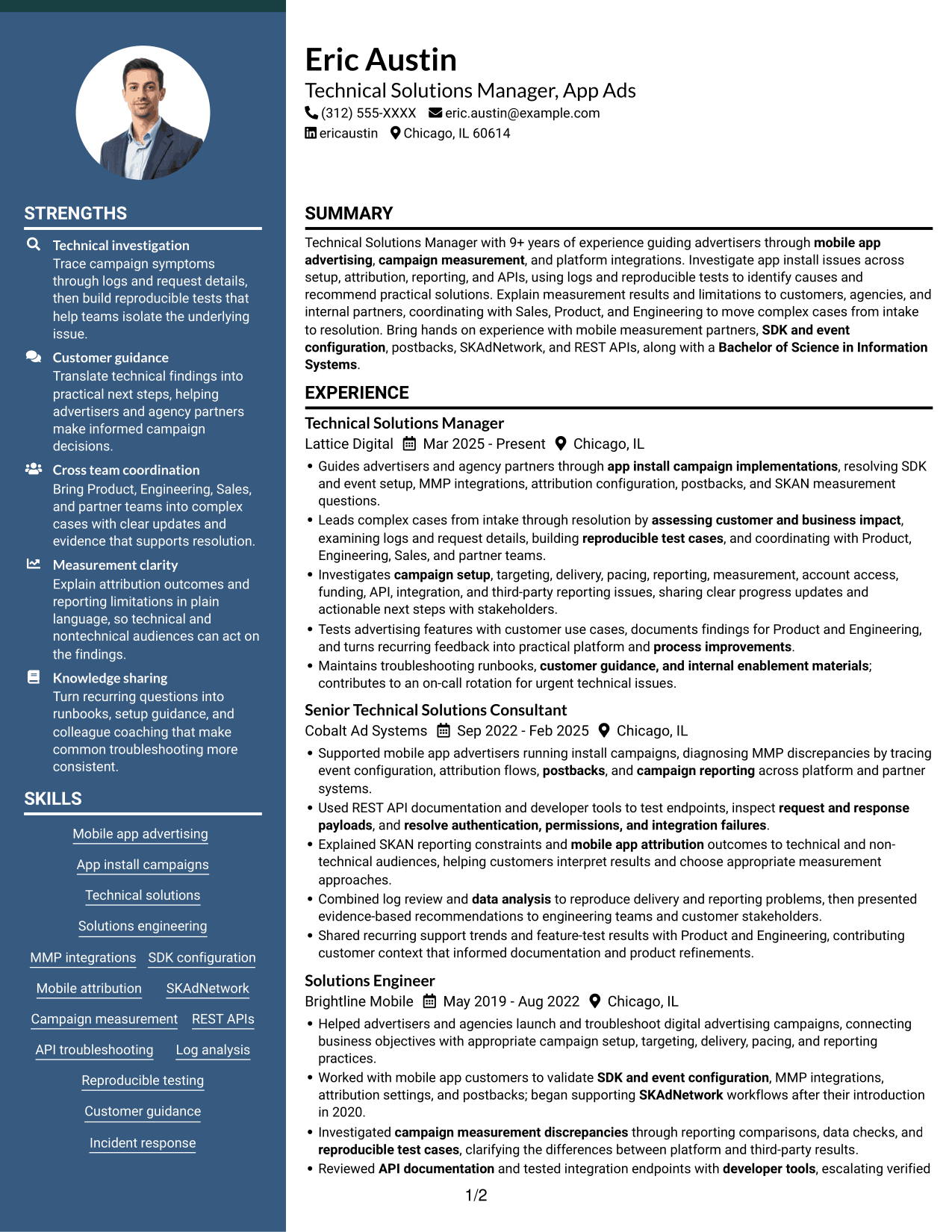 Resume example — page 1
