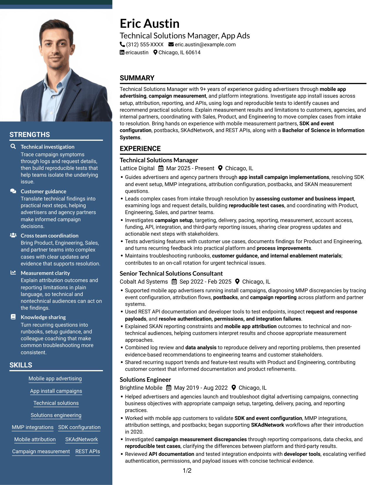 Resume example — page 1