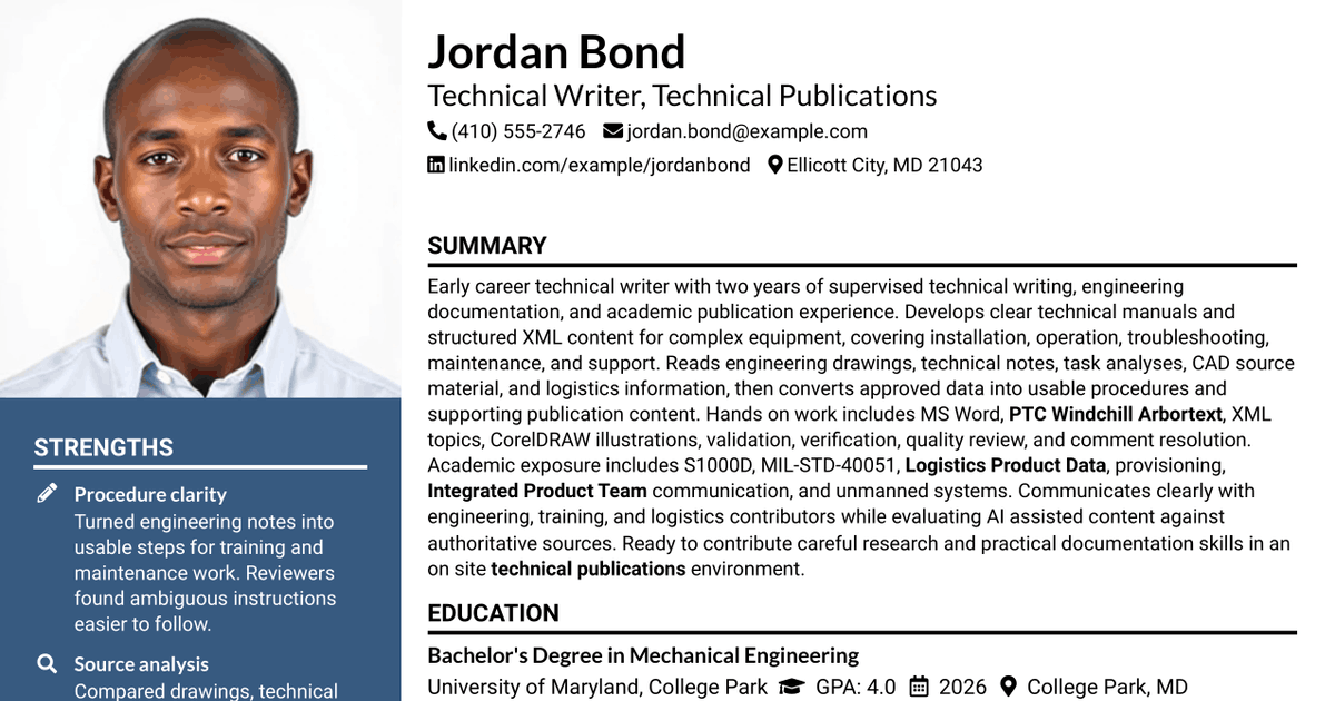 7 Technical Writer - Technical Publications Resume Templates with Example