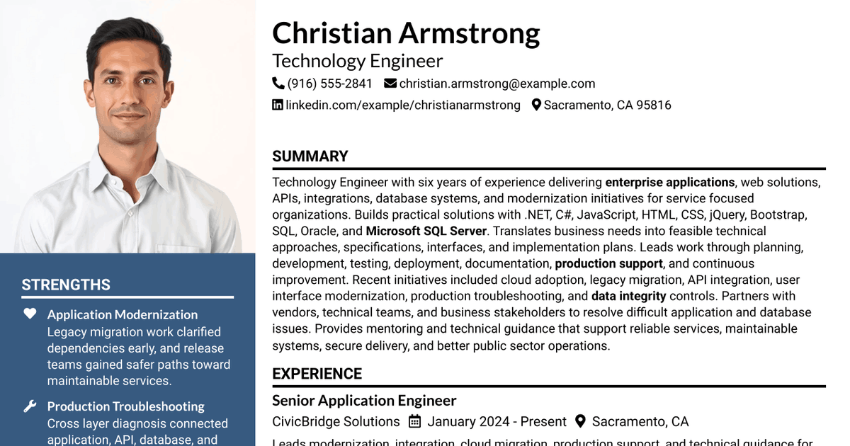 7 Technology Engineer Resume Templates with Example