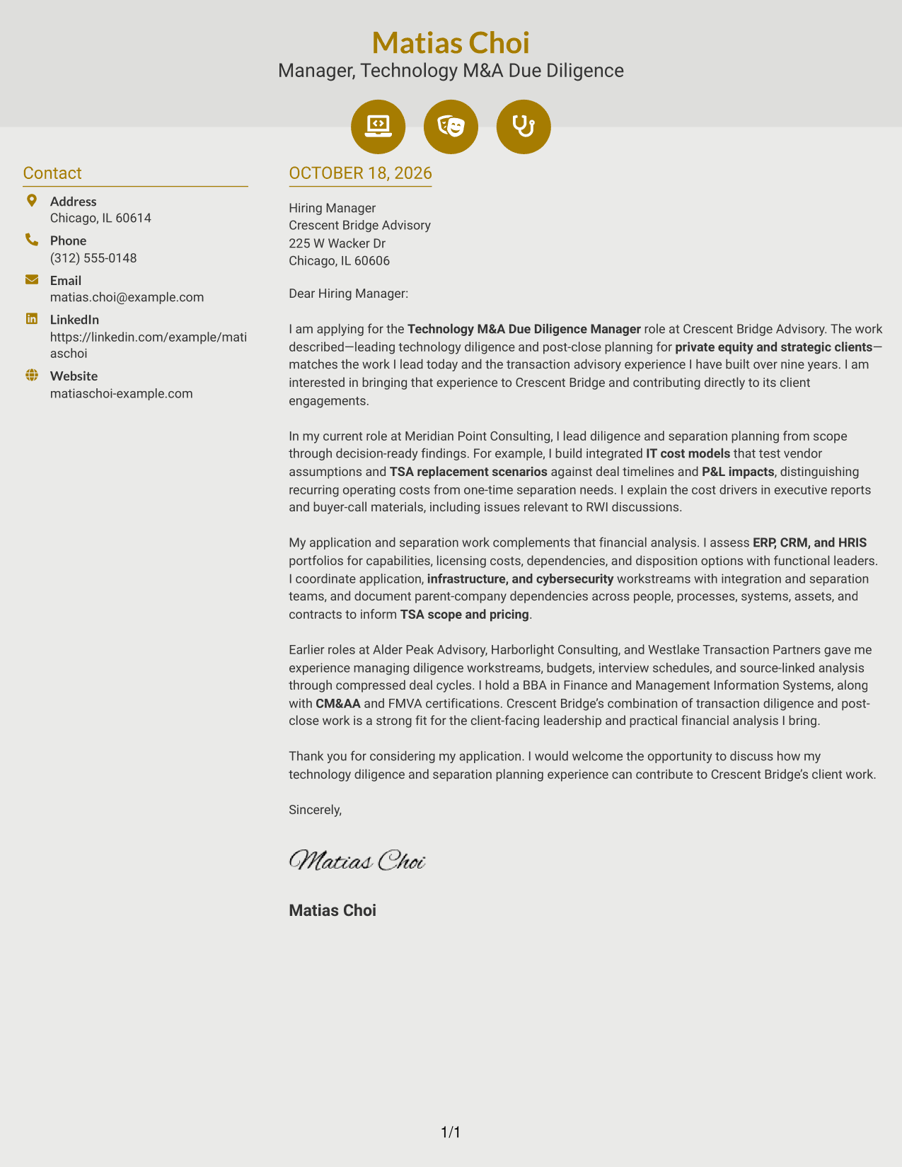 Cover letter example — page 1
