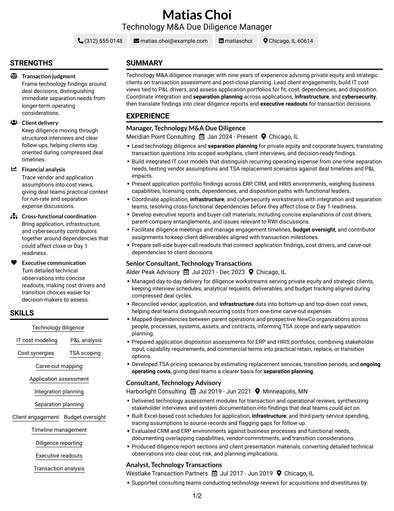 Resume example — page 1