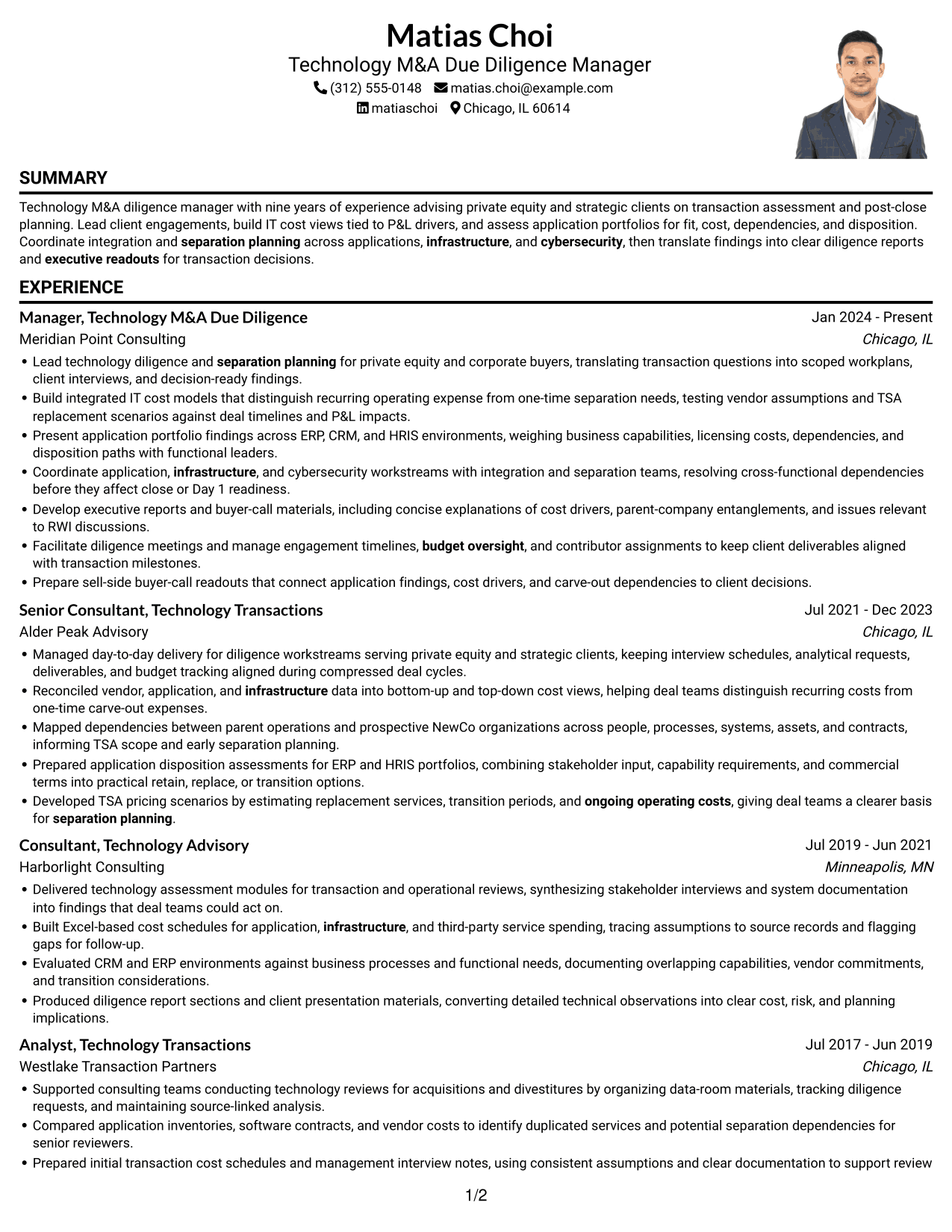 Resume example — page 1