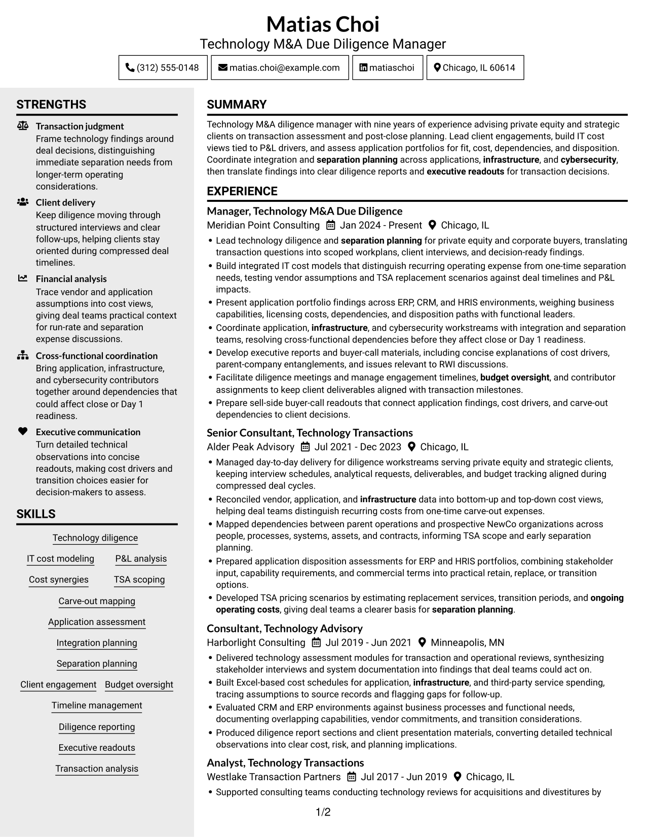 Resume example — page 1
