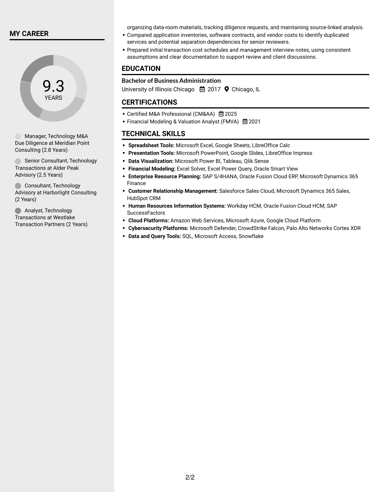 Resume example — page 2
