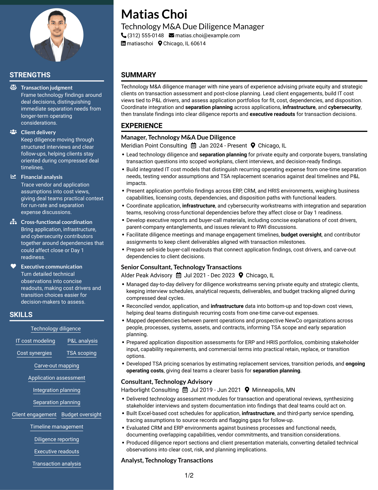 Resume example — page 1