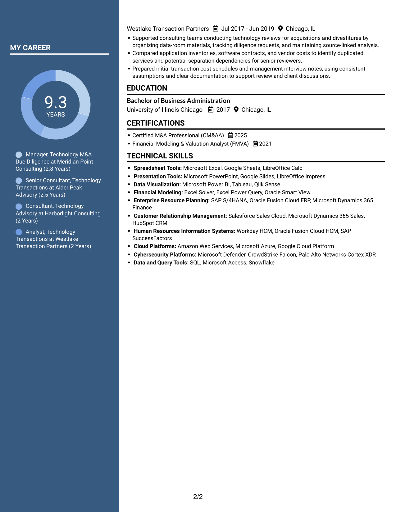 Resume example — page 2