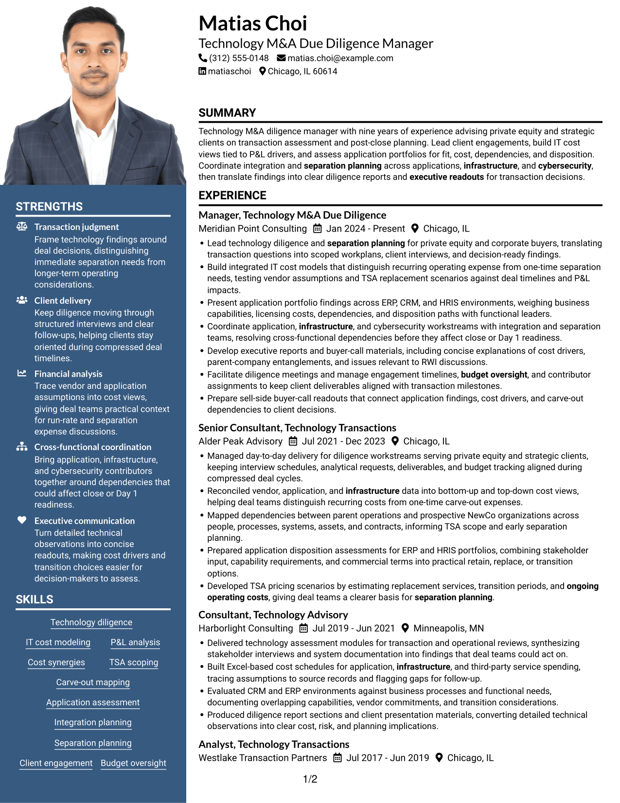 Resume example — page 1