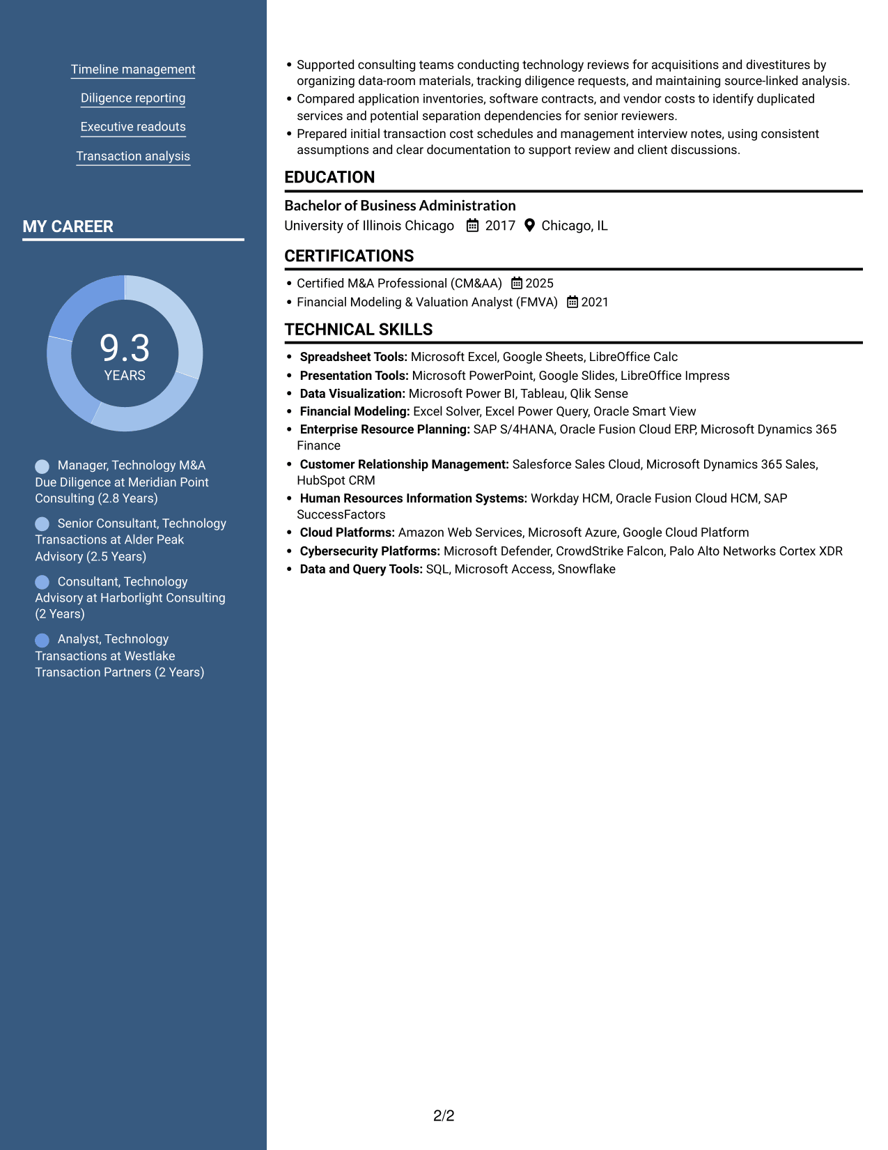 Resume example — page 2