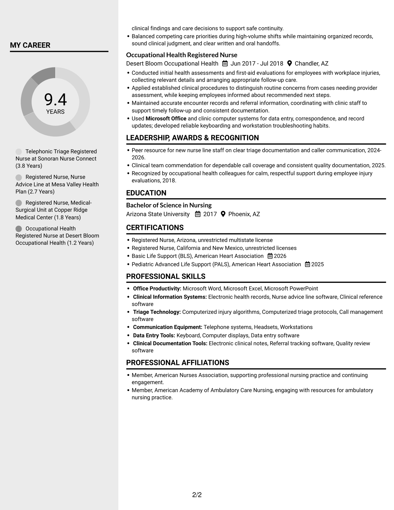 Resume example — page 2