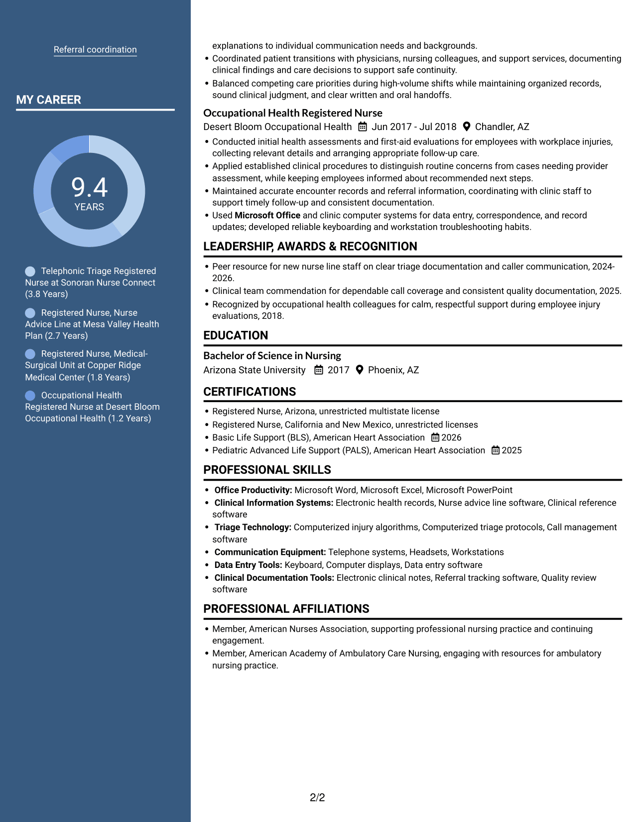 Resume example — page 2