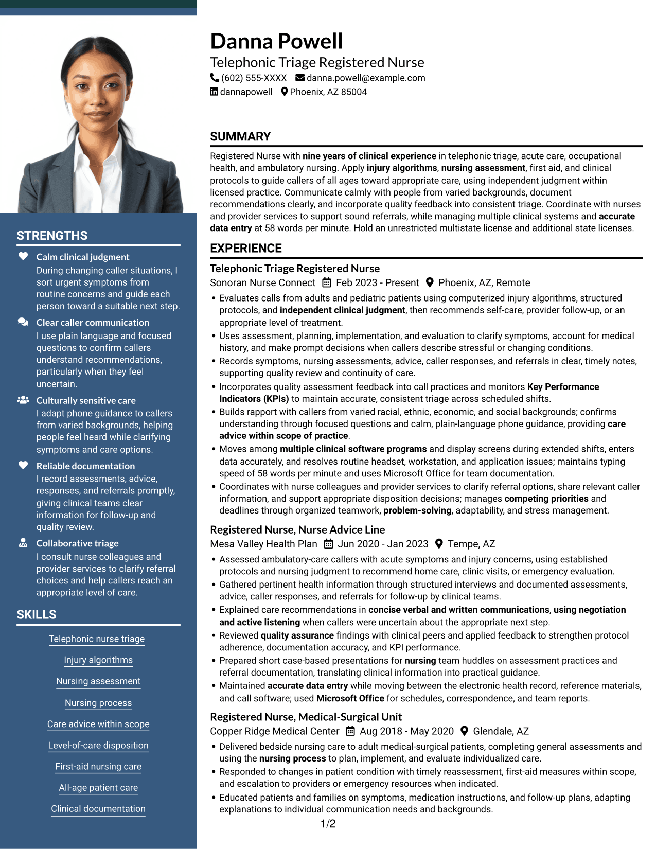 Resume example — page 1