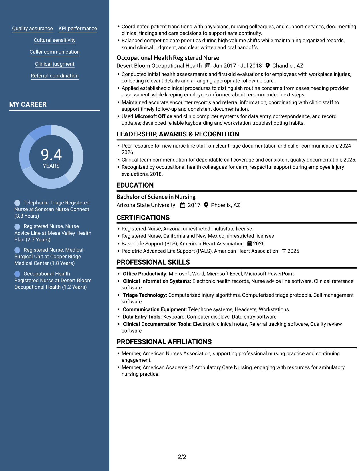 Resume example — page 2
